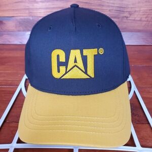 Caterpillar CAT Trucker Hat Adult‎ Black Snapback Mesh Machinery Equip New